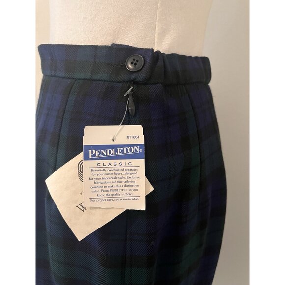 Vtg Pendleton 12 wool pencil skirt Blk watch Tartan Plaid New tags Preppy Academ - Picture 4 of 8